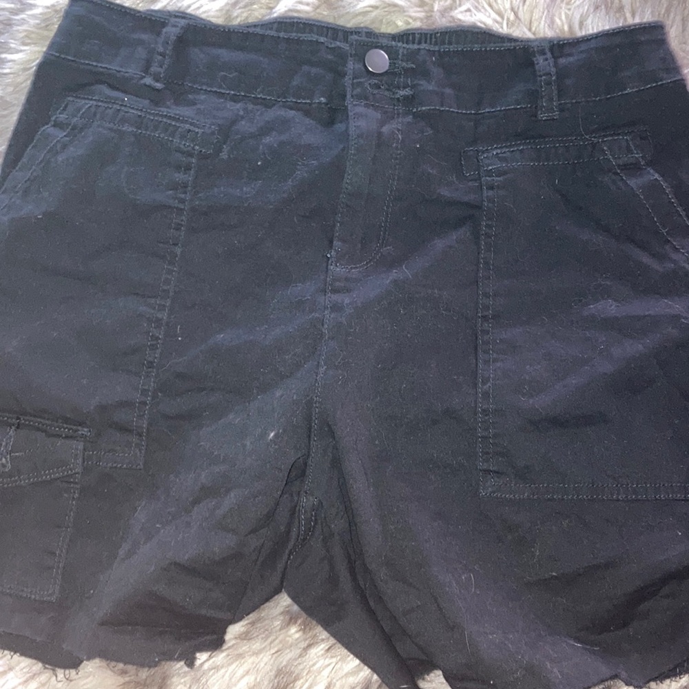 Black cargo shorts